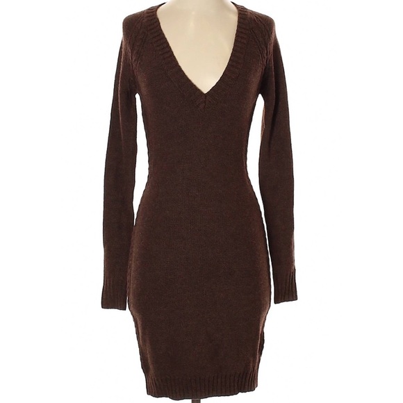 dark brown sweater dress